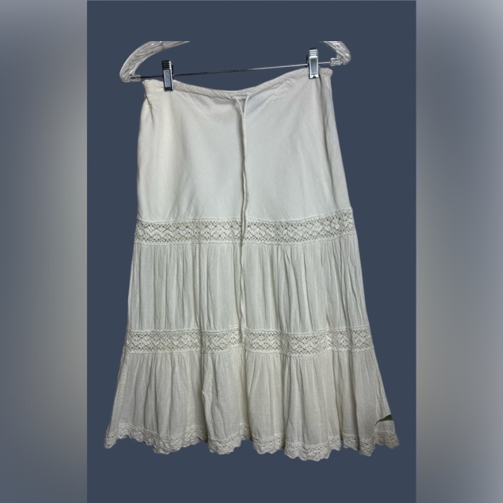 El Café Inglés Unit Collection Boho Minimalist Full White Layered  Skirt Sz‎ 42